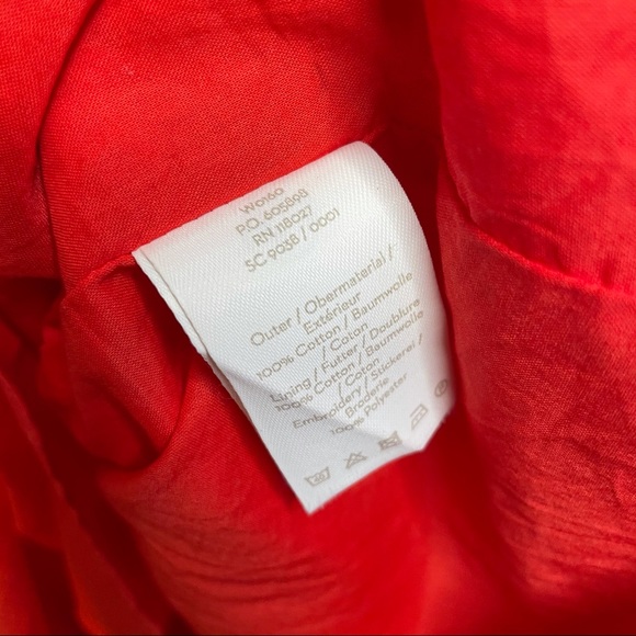 Boden Lucinda Broderie Eyelet Coral Red cotton midi dress size 8 Regular - Picture 7 of 8